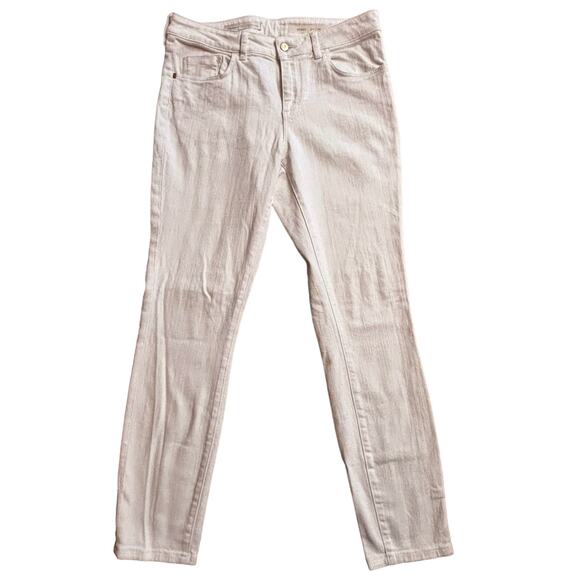 Pilcro & the Letterpress Straight Fit Mid Rise Cream Ivory Jeans Women's Size 29 - Picture 1 of 8